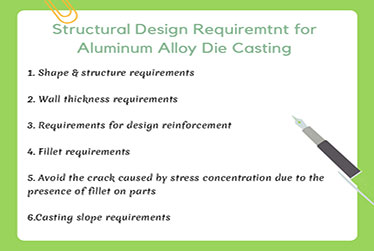 Requisitos de diseño estructural para fundición a presión de aleación de aluminio